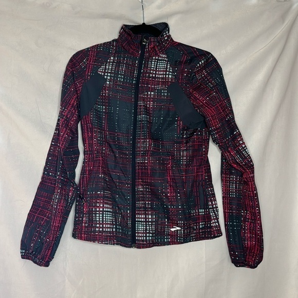 BROOKS ATHLETIC ABSTRACT ZIP UP JACKET (XS) - Picture 1 of 8